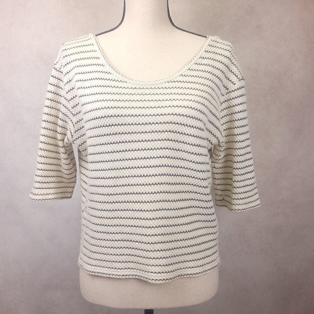 Zara W/B Collection Knit Crop Top Plunge Back Size Small